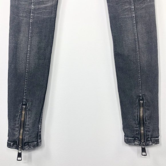 Burberry 25 Grey Bexton Skinny Jeans Ankle Zippers - Picture 5 of 8
